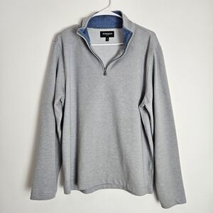 Bonobos Pullover Mens Size M 1/4 Zip Cotton Polyester Stretch Knit Gray
